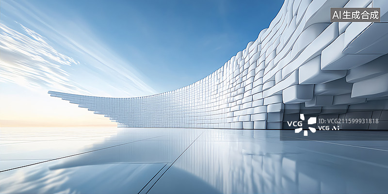 【AI数字艺术】抽象几何体建筑汽车背景图图片素材