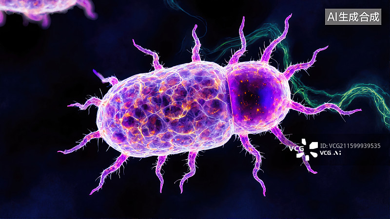 【AI数字艺术】显微细菌结构图片素材