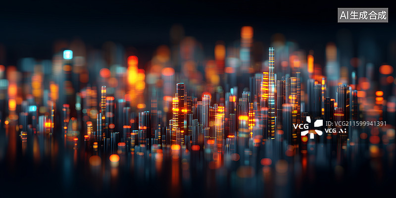 【AI数字艺术】未来股市数据可视化图片素材