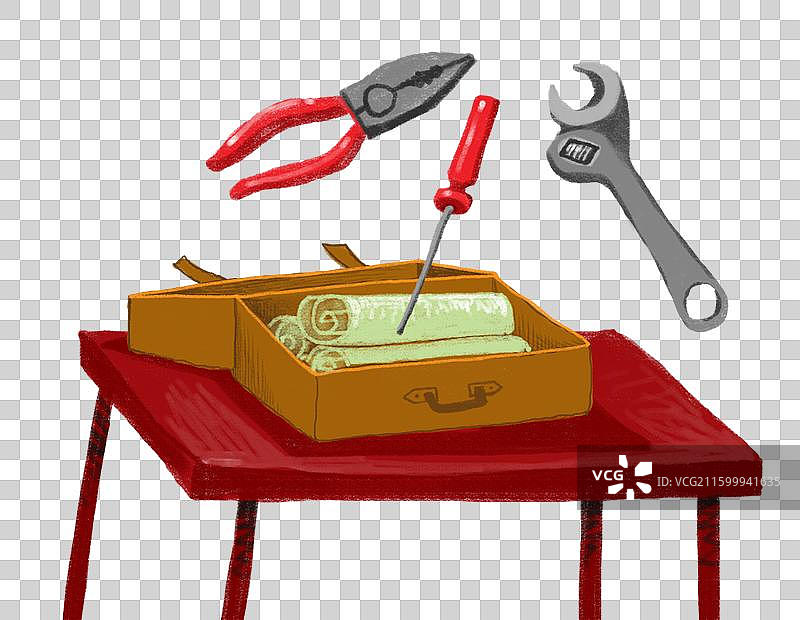 免抠元素 PNG插画 钢丝钳 螺丝刀和扳手图片素材