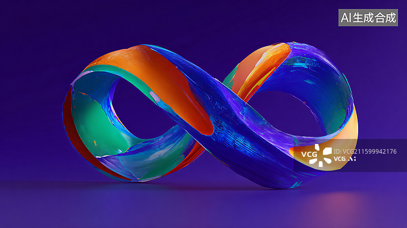 【AI数字艺术】彩色无限符号抽象艺术创意图图片素材