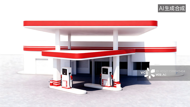 【AI数字艺术】3D加油站图片素材