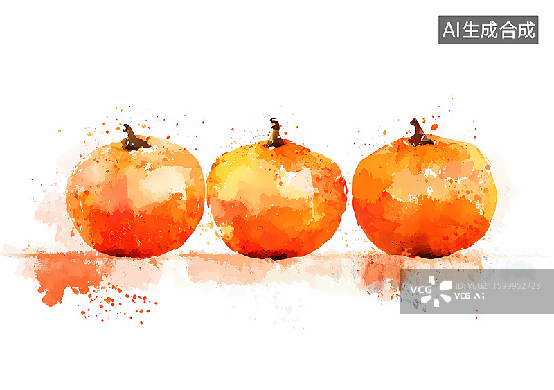 【AI数字艺术】水彩风番茄插画图片素材