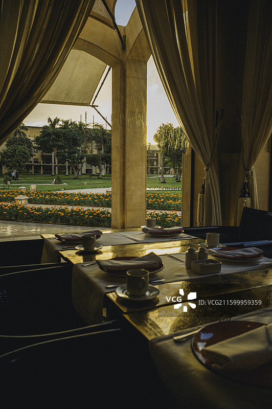 埃及开罗 米娜宫 金字塔 外景 黄昏图片素材