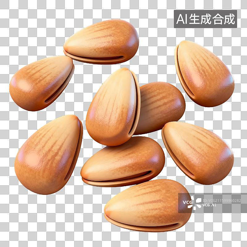 【AI数字艺术】几颗松子的特写展示图片素材