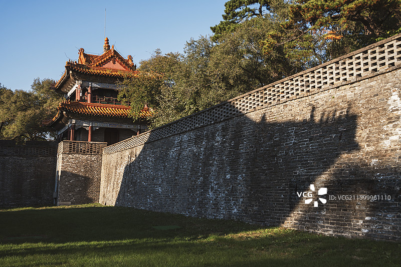 辽宁沈阳东陵公园清福陵方城角楼图片素材