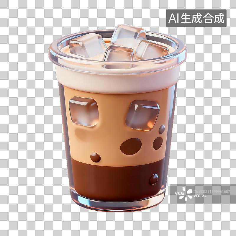 【AI数字艺术】带分层的冰镇咖啡饮品图片素材