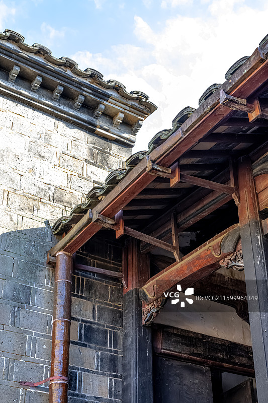 尚书第 古建筑群的甬道阴刻石匾 泰宁县博物馆 福建三明旅游 李春烨府第 明代历史保护建筑图片素材