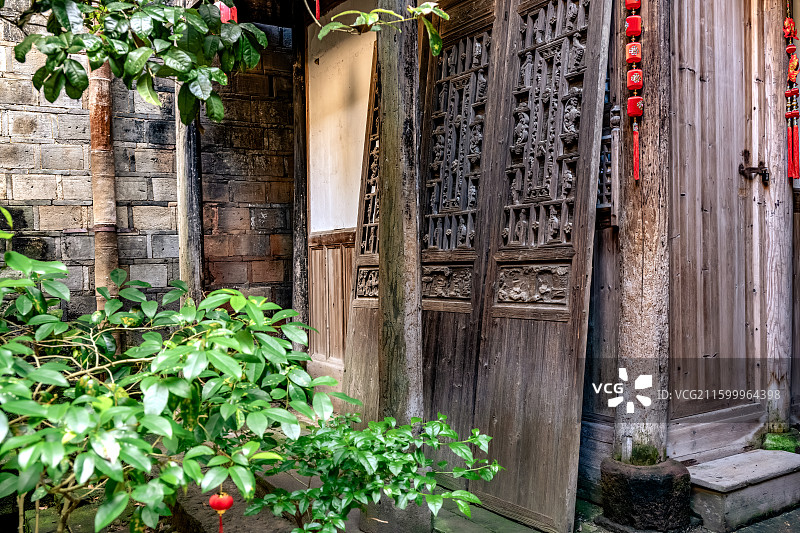 尚书第 工艺精良木雕木门 泰宁县博物馆 福建三明旅游 李春烨府第 明代古建筑历史保护建筑图片素材