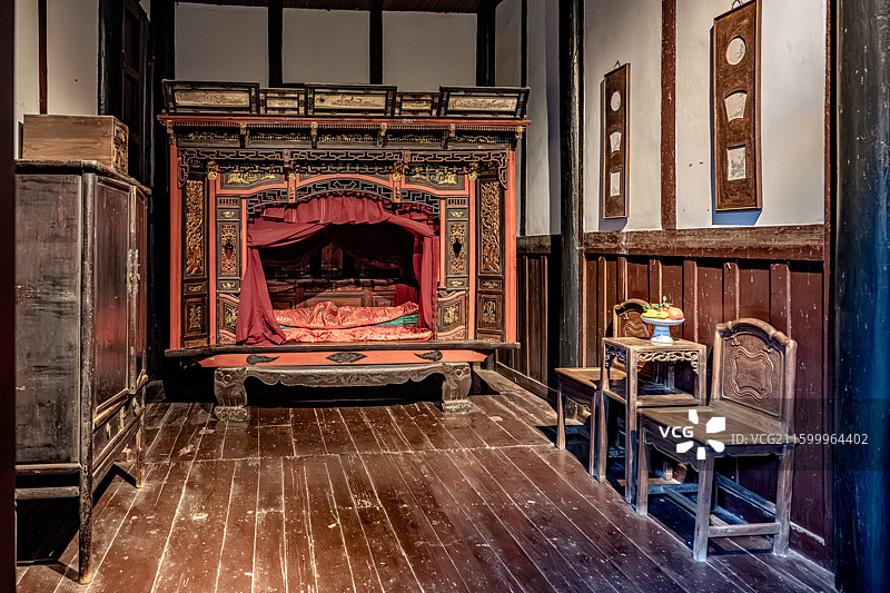 尚书第 古代卧室厢房 泰宁县博物馆 福建三明旅游 李春烨府第 明代古建筑历史保护建筑图片素材