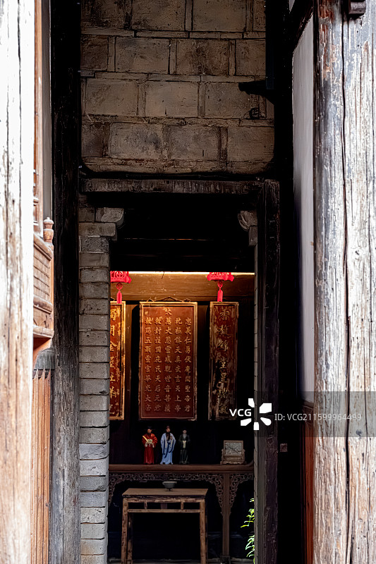 尚书第 石砌甬道和门 泰宁县博物馆 福建三明旅游 李春烨府第 明代古建筑历史保护建筑图片素材
