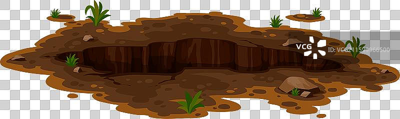 自然景观中泥泞的坑洞和洞穴图片素材