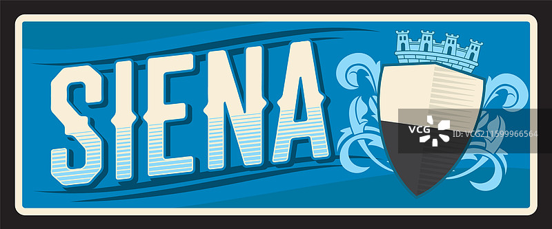意大利锡耶纳城市老式旅行牌匾标志图片素材