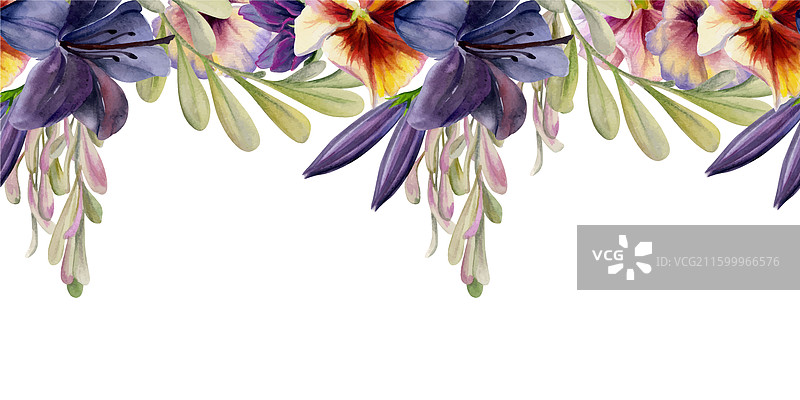 手绘水彩风格的颓废波西米亚风植物插画图片素材