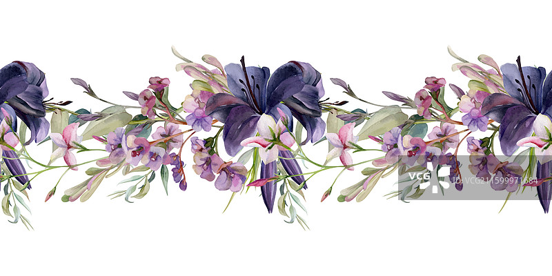 手绘水彩植物花卉叶子图片素材