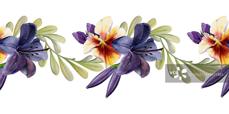 手绘水彩颓废波西米亚风植物插画图片素材