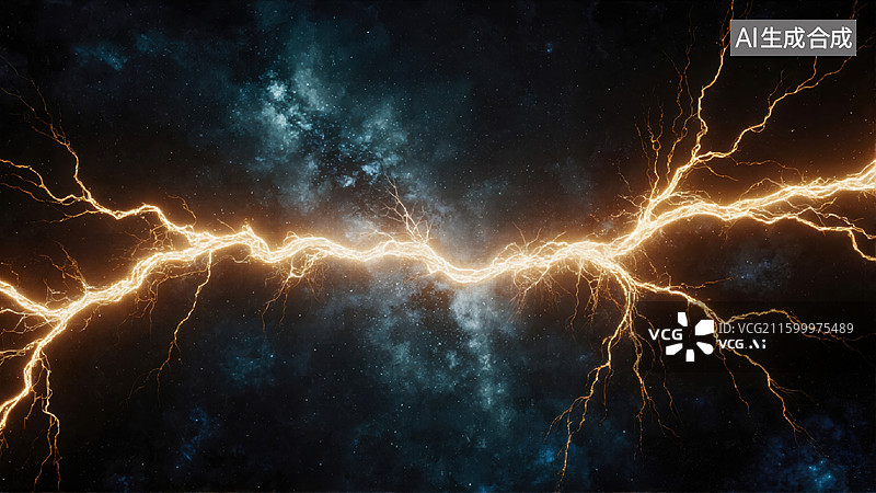 【AI数字艺术】电光雷鸣图片素材
