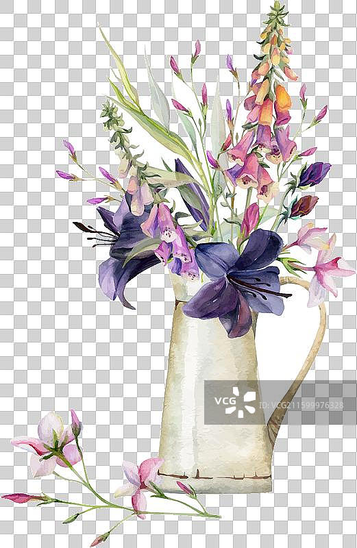 手绘水彩植物花卉叶子图片素材