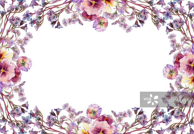 手绘水彩植物花卉叶子图片素材