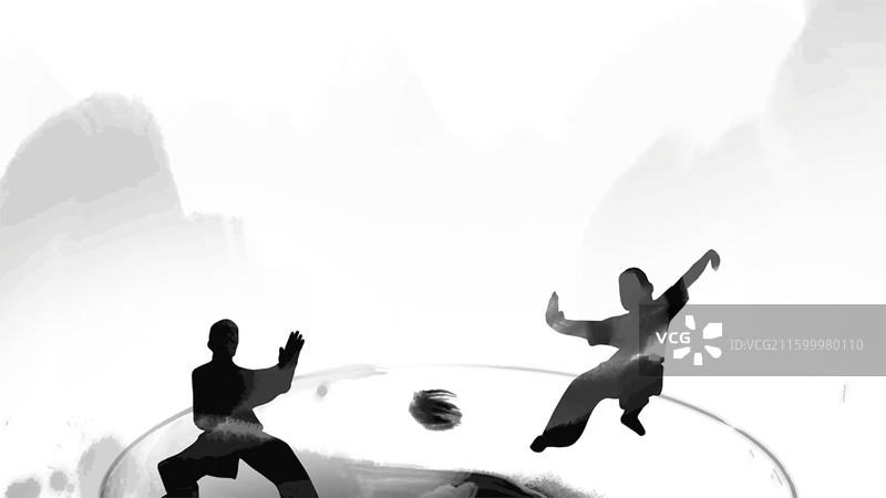 水墨 太极 传统文化 传统图案 太极符号 水墨 人物插画图片素材