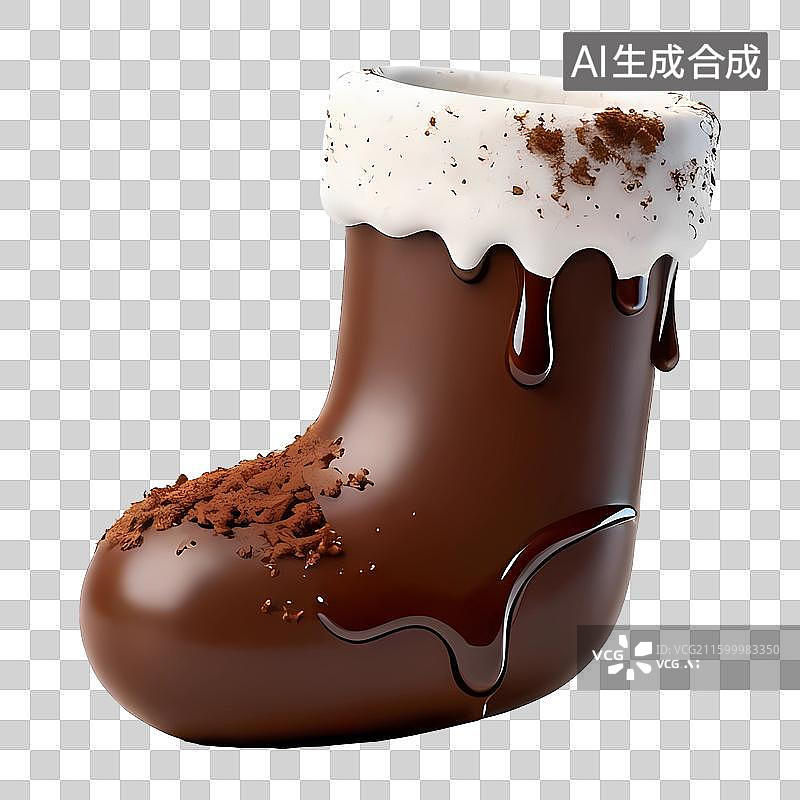 【AI数字艺术】巧克力圣诞元素图标-长筒袜图片素材
