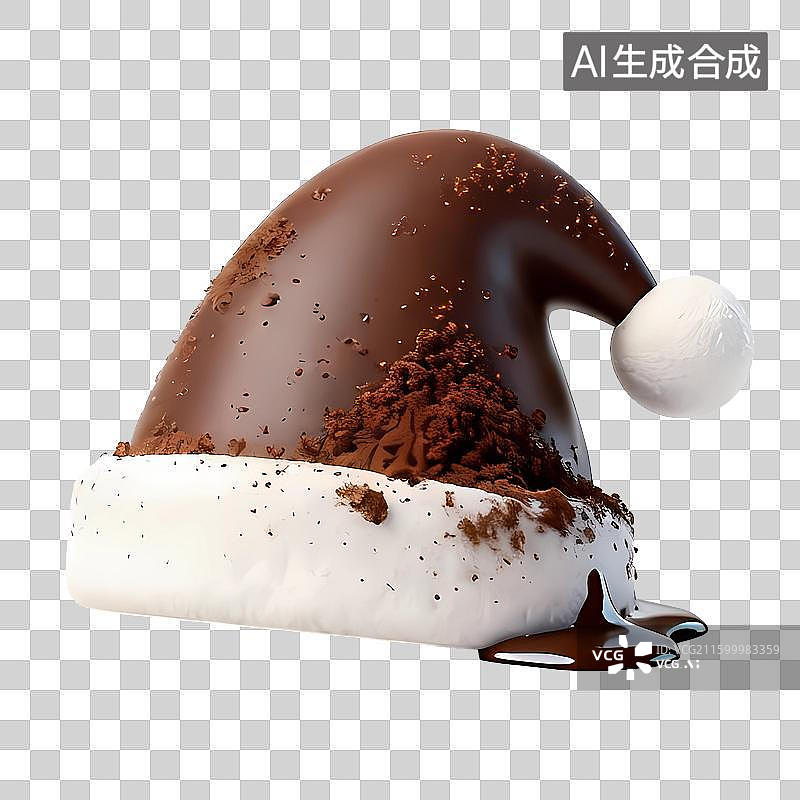 【AI数字艺术】巧克力圣诞元素图标-圣诞帽图片素材