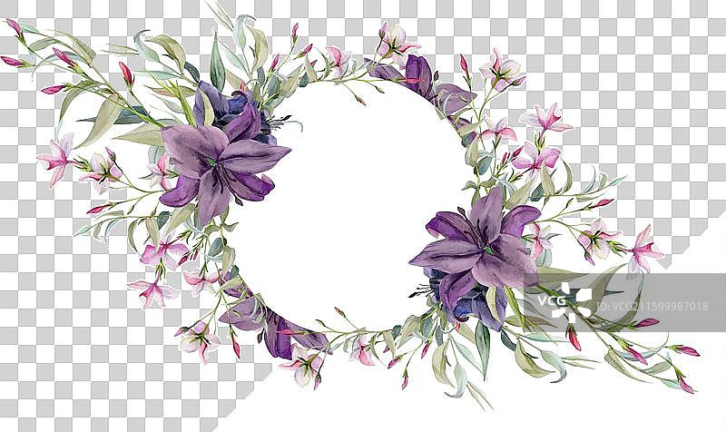 手绘水彩植物花卉叶子图片素材