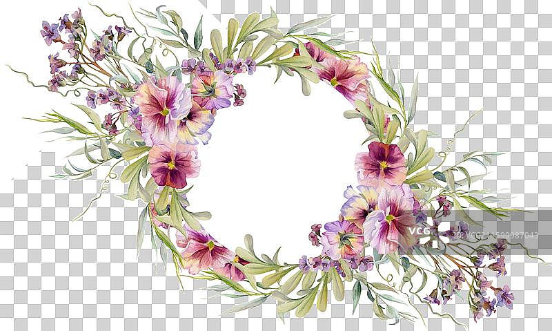 手绘水彩植物花卉叶子图片素材