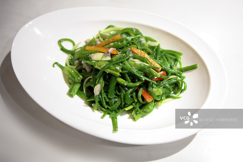 云南奇蔬海菜炒芋头——“水性杨花”的独特风味演绎图片素材