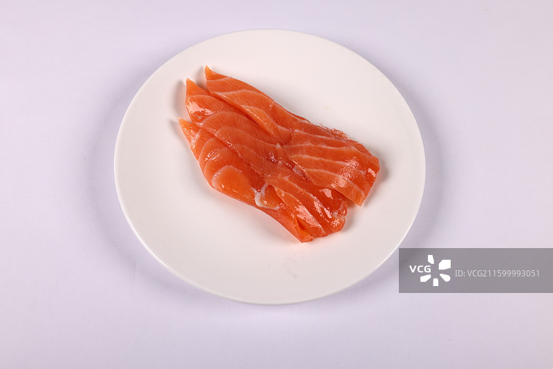 海鲜三文鱼刺身生鱼片高清特写图片素材