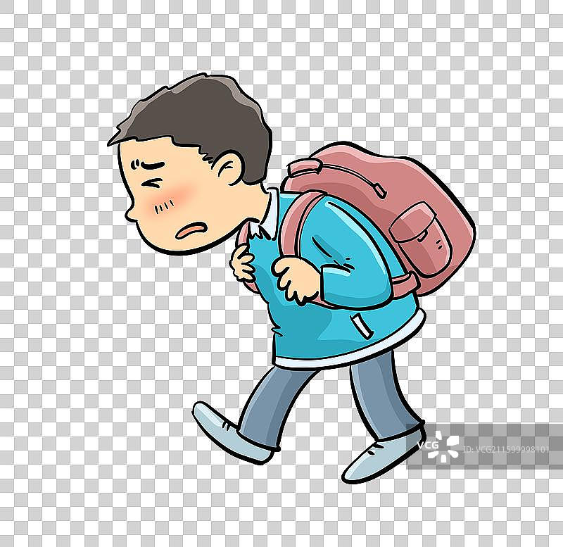 忧愁的小学生图片素材