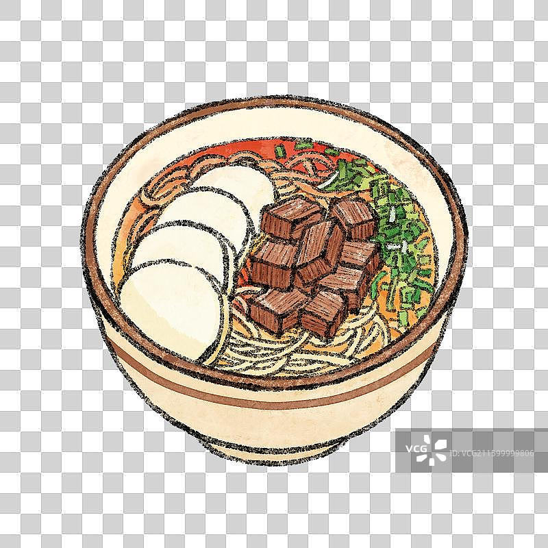 甘肃美食插画-兰州牛肉面图片素材