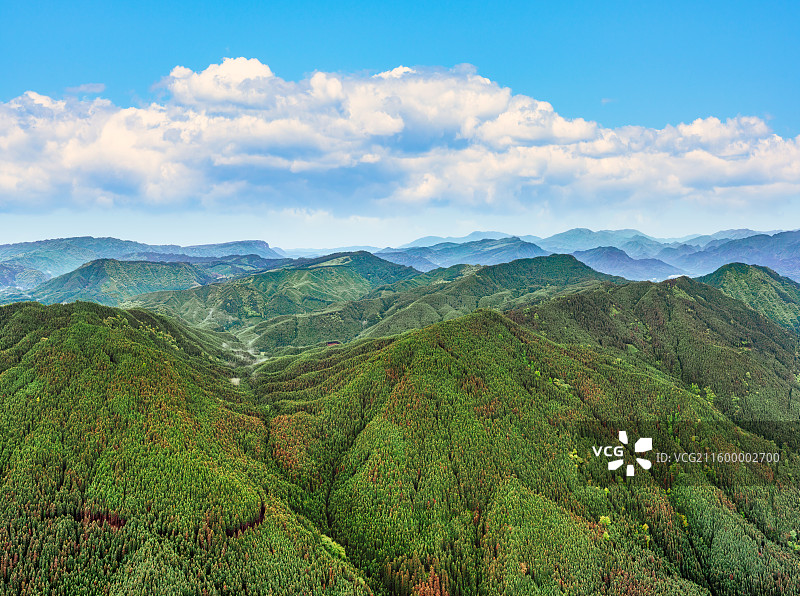 中国四川峨眉山北麓二峨山航拍图图片素材