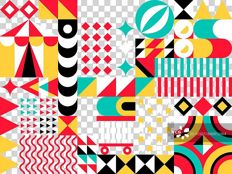 抽象的现代马戏团几何图案图片素材