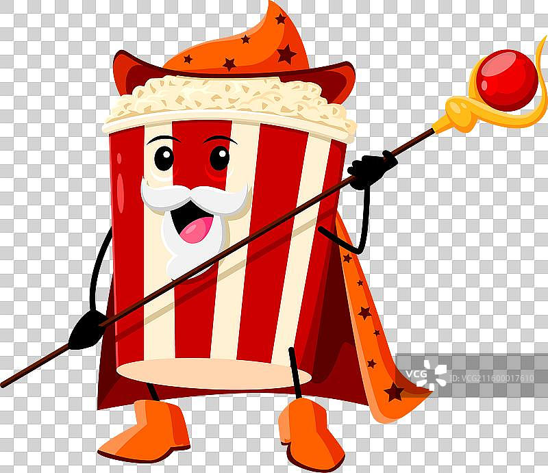 卡通爆米花桶巫师快餐角色图片素材