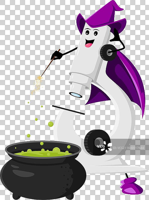 卡通万圣节学校显微镜法师巫师图片素材