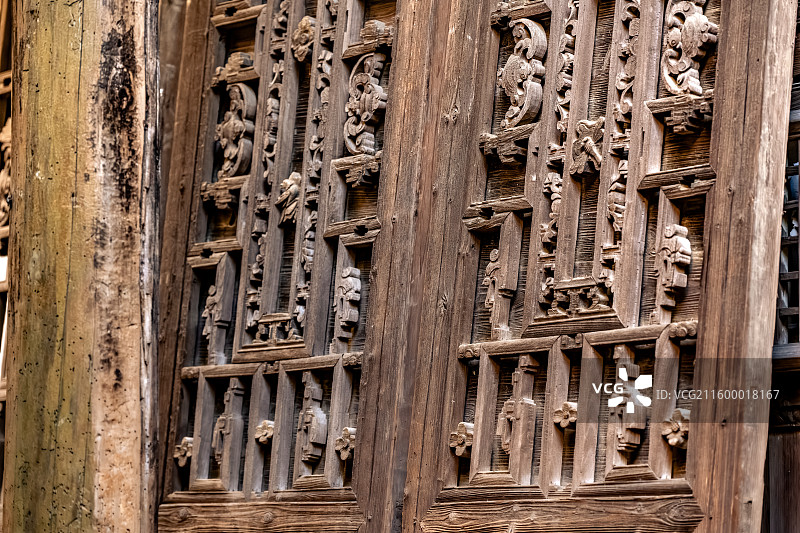 尚书第 工艺精良木雕木门 泰宁县博物馆 福建三明旅游 李春烨府第 明代古建筑历史保护建筑图片素材