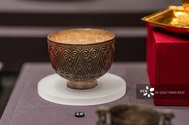 宋代 云头纹银杯 江西省博物馆图片素材