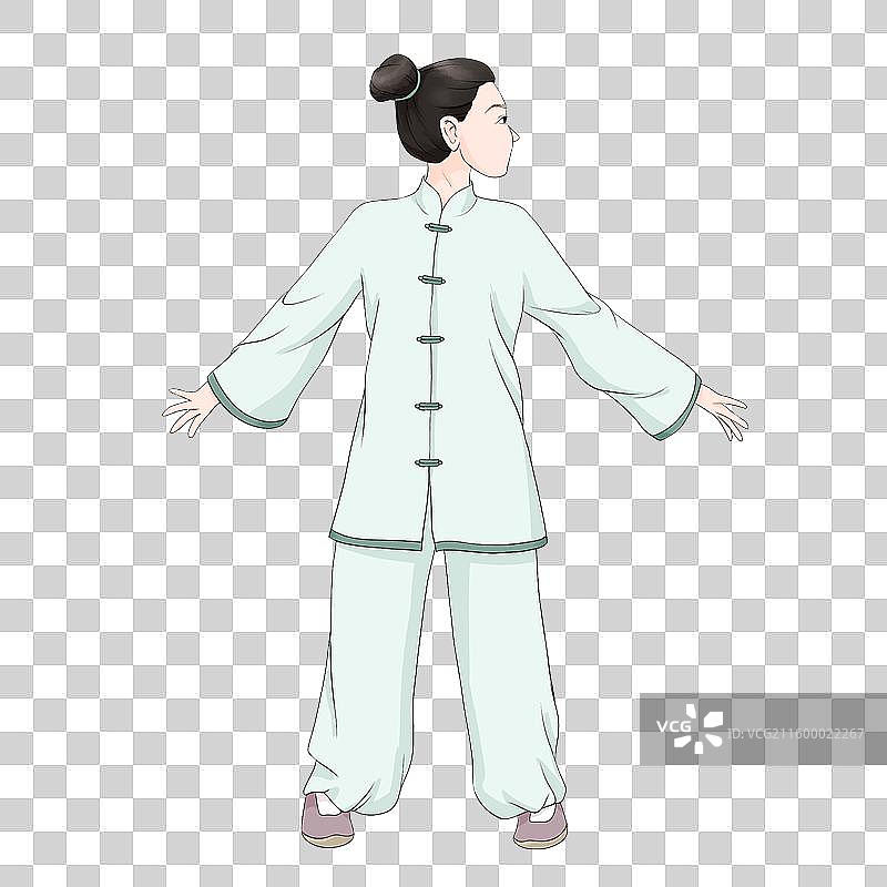 八段锦第四式图片素材