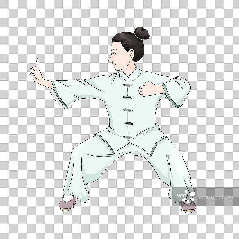 八段锦第二式图片素材