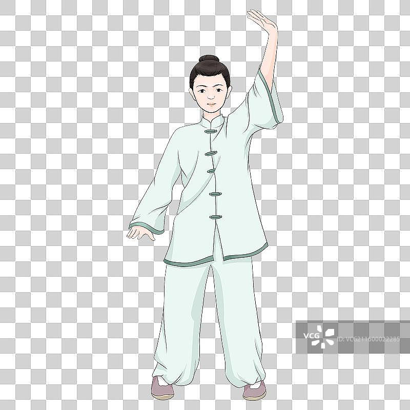 八段锦第三式图片素材