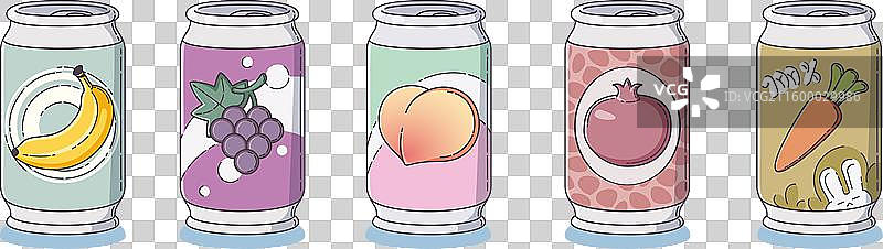 果味苏打饮料罐装碳酸果汁瓶图片素材