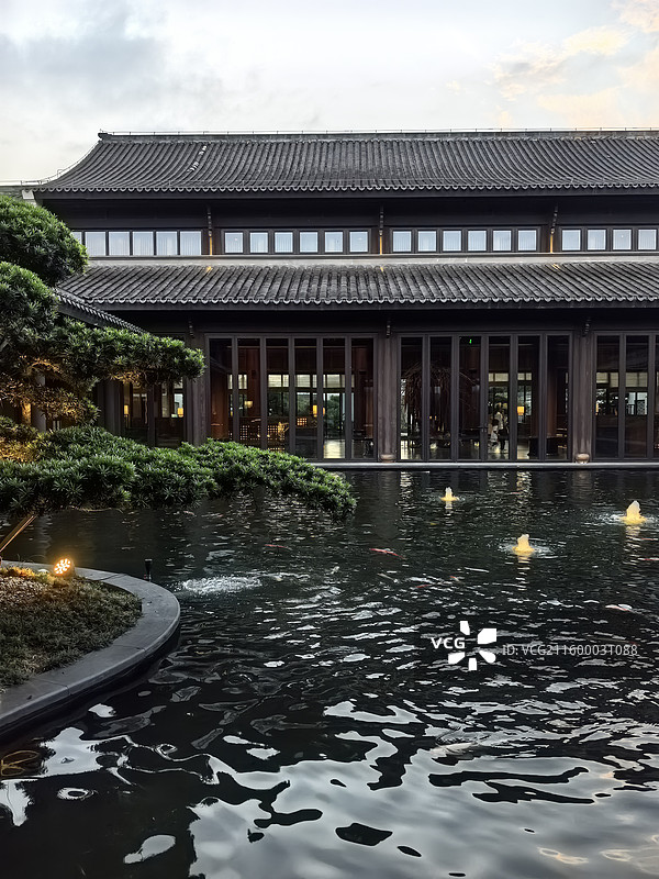 苏州大观酒店的鲤鱼池图片素材
