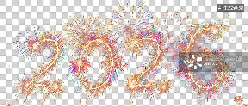 【AI数字艺术】由烟花燃放而成的2026数字PNG免抠素材图片素材