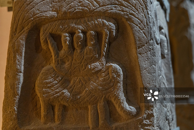 山西太原山西博物院佛风遗韵展厅 造像塔 北朝 1959年山西省沁县南涅水出土图片素材