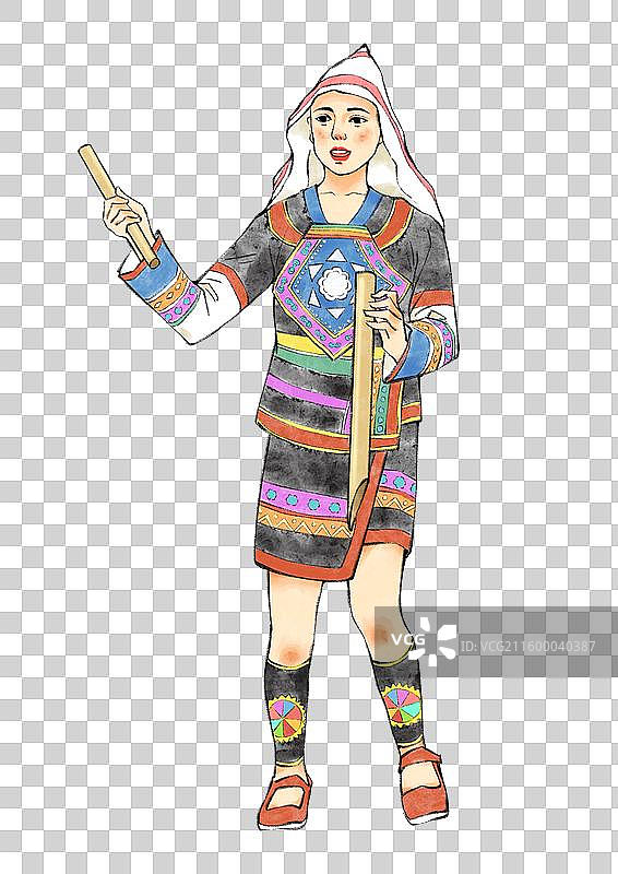 56民族，云南少数民族基诺族，七柯。图片素材