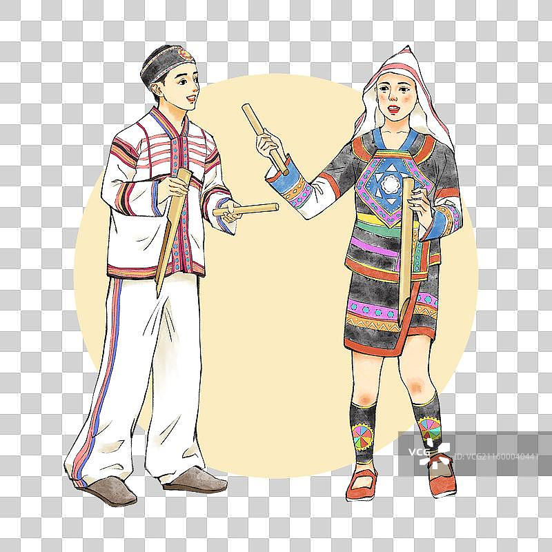 56民族，云南少数民族基诺族，七柯。图片素材