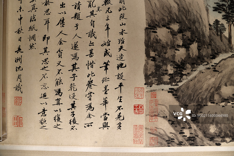 中国故宫千里江山图真迹图片素材