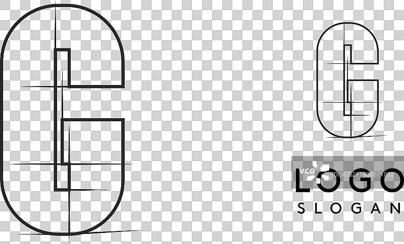 字母G铅笔画建筑蓝图图片素材