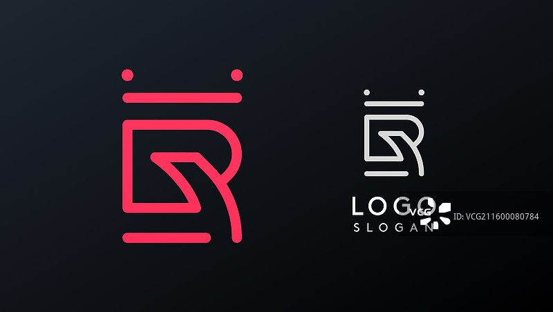 风格化的字母r，科技风格的字体标志图片素材
